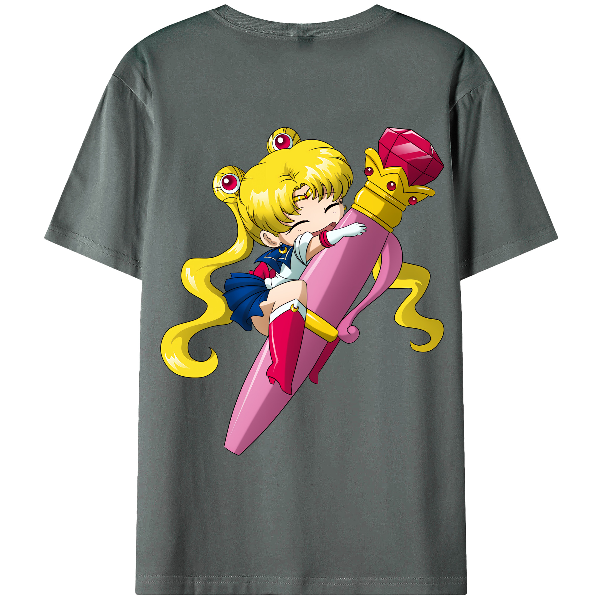 （画像用） 美少女戦士セーラームーン 月野 うさぎ つきの うさぎ Sailor Moon Tsukino Usagi 綿100％ メンズ半袖Tシャツ（バックプリント） 通気性